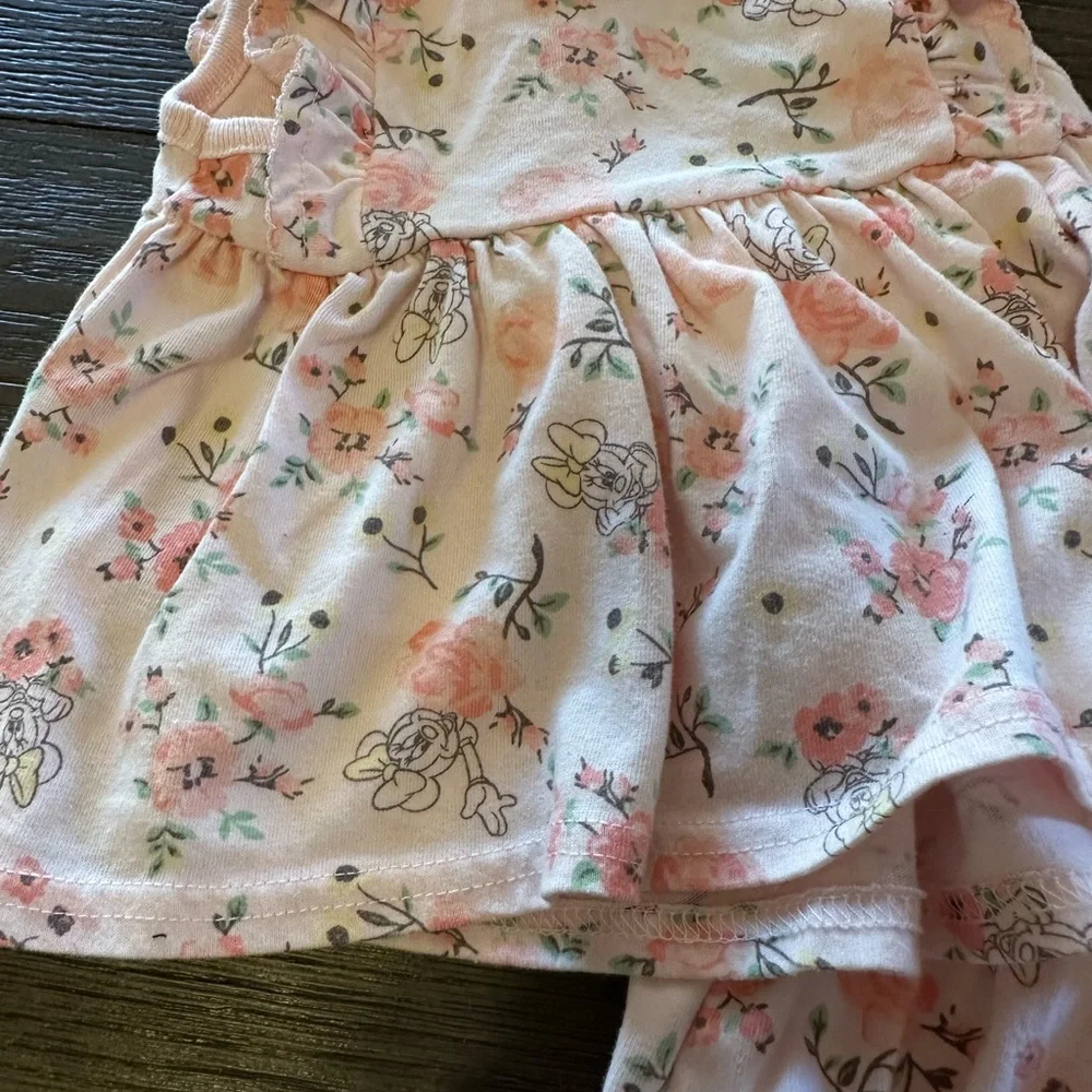 0-3month Disney Baby Minnie Floral Pink Baby Set